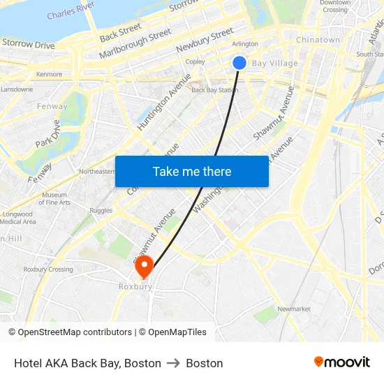 Hotel AKA Back Bay, Boston to Boston map
