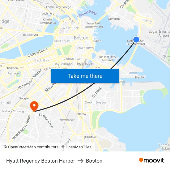 Hyatt Regency Boston Harbor to Boston map