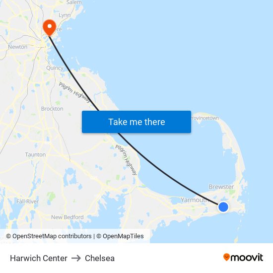 Harwich Center to Chelsea map