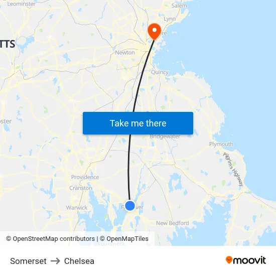 Somerset to Chelsea map