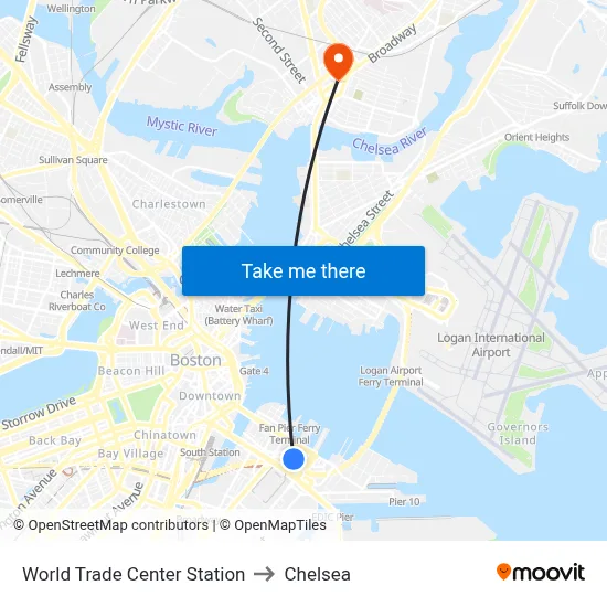 World Trade Center Station to Chelsea map
