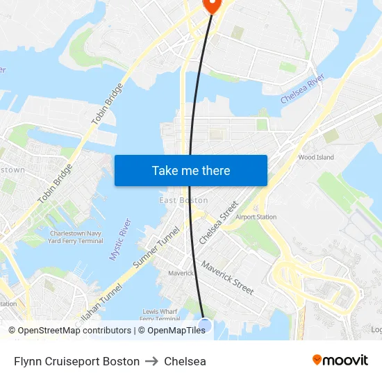 Flynn Cruiseport Boston to Chelsea map