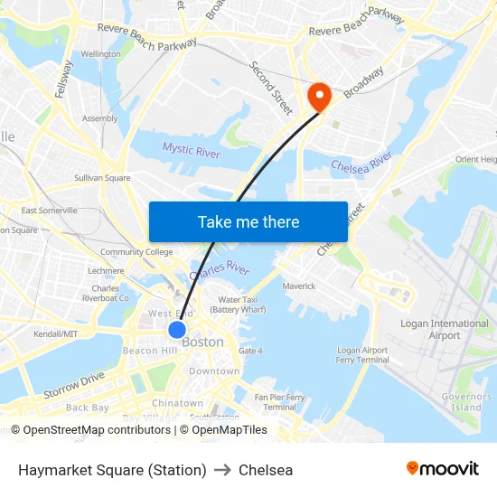 Haymarket Square (Station) to Chelsea map