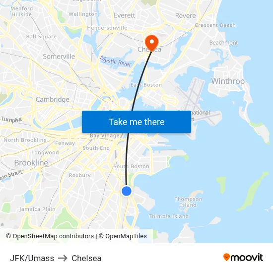 JFK/Umass to Chelsea map