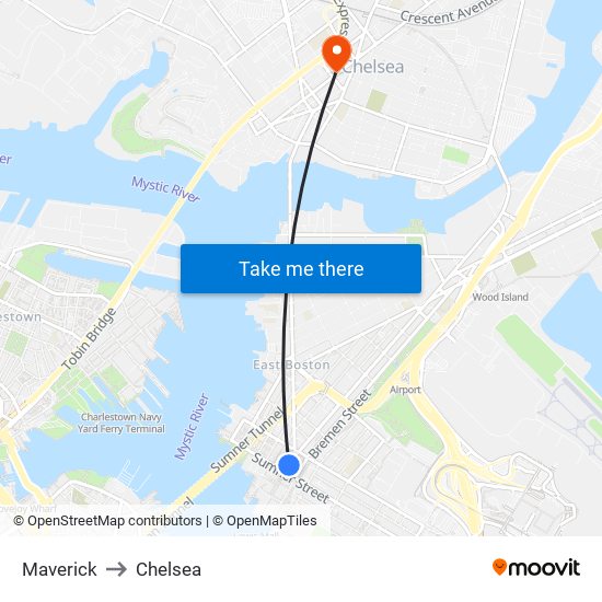 Maverick to Chelsea map