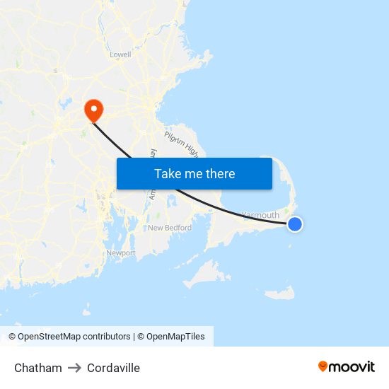 Chatham to Cordaville map