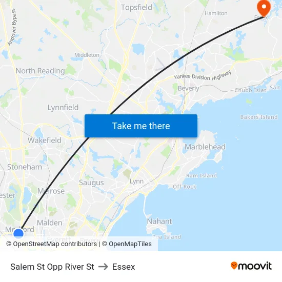 Salem St Opp River St to Essex map