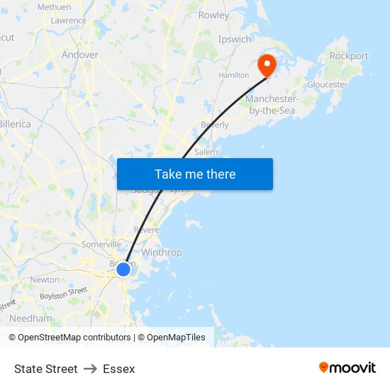 State Street to Essex map