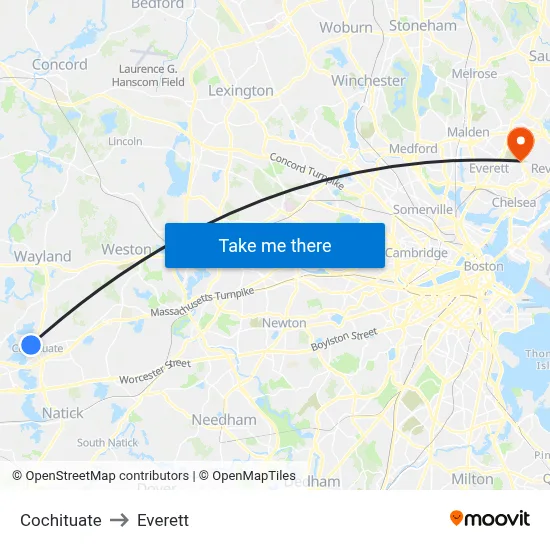 Cochituate to Everett map