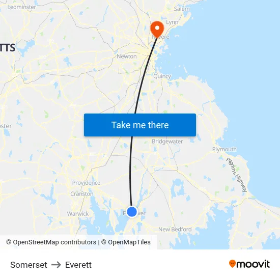 Somerset to Everett map