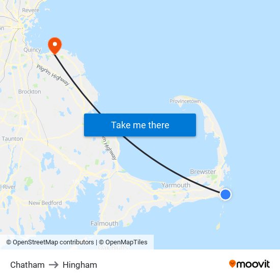 Chatham to Hingham map