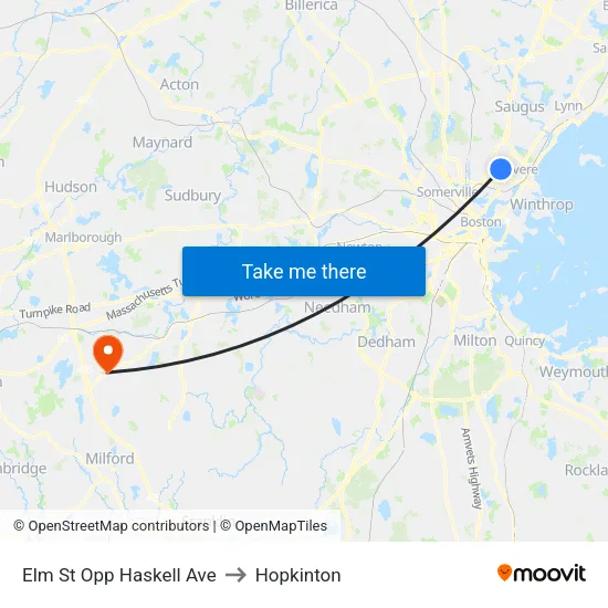 Elm St Opp Haskell Ave to Hopkinton map