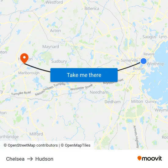 Chelsea to Hudson map