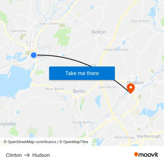 Clinton to Hudson map