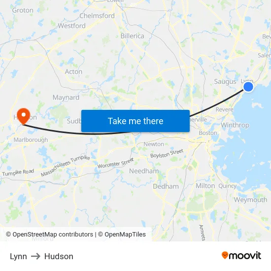 Lynn to Hudson map