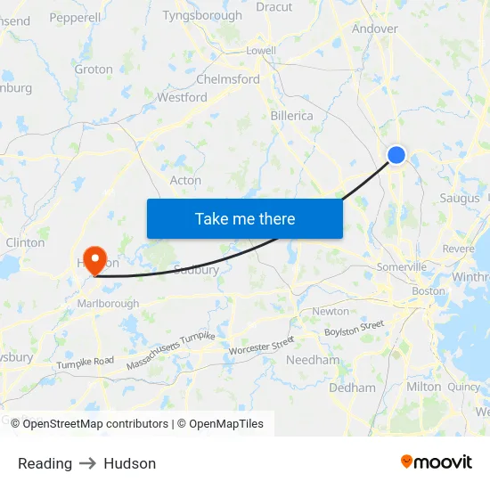 Reading to Hudson map