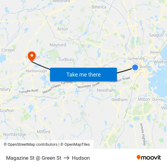 Magazine St @ Green St to Hudson map