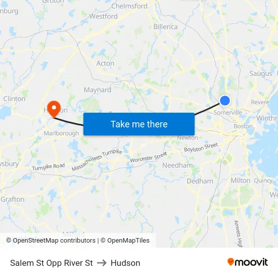 Salem St Opp River St to Hudson map