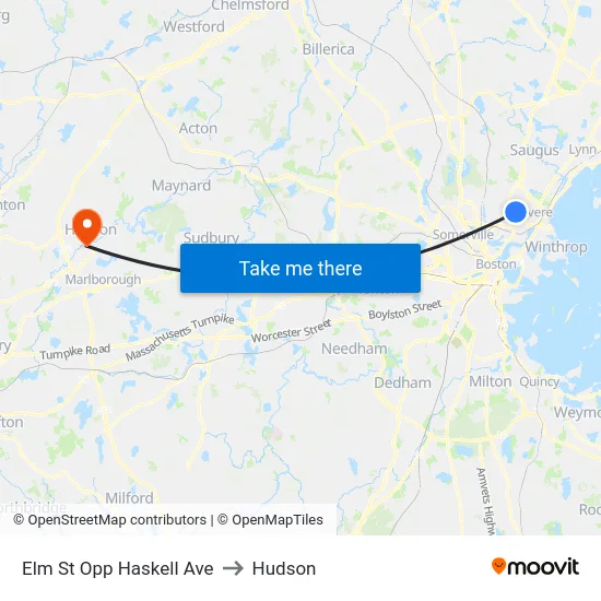 Elm St Opp Haskell Ave to Hudson map