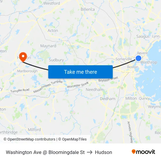Washington Ave @ Bloomingdale St to Hudson map