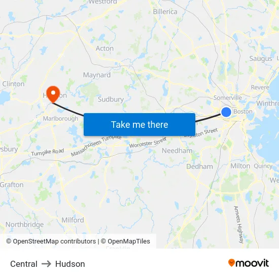 Central to Hudson map