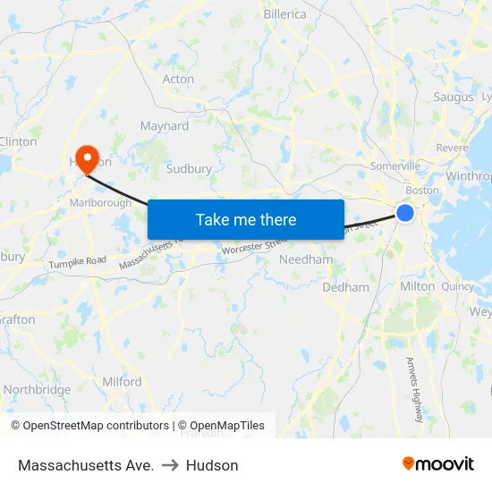 Massachusetts Ave. to Hudson map