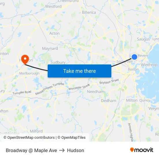 Broadway @ Maple Ave to Hudson map