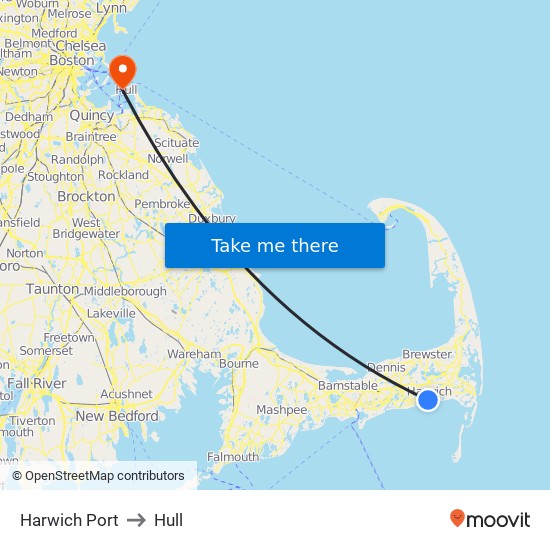 Harwich Port to Hull map