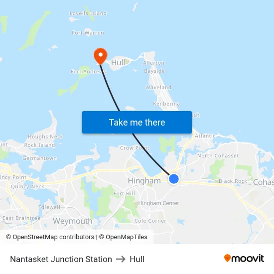 Nantasket Junction Station to Hull map
