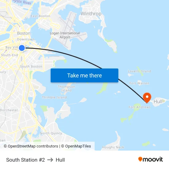 South Station #2 to Hull map