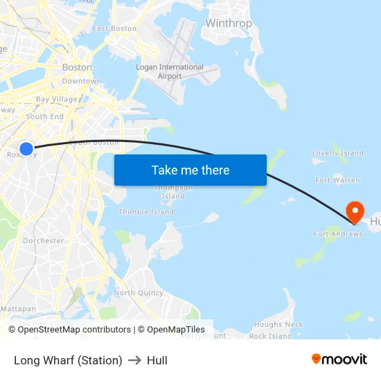 Long Wharf (Station) to Hull map