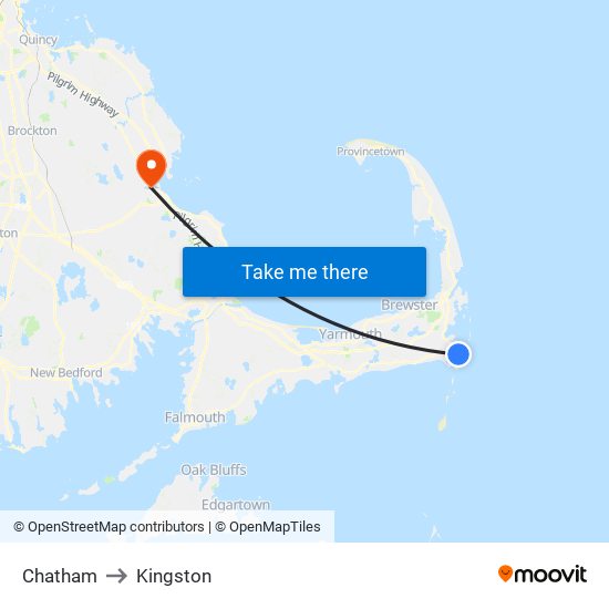 Chatham to Kingston map