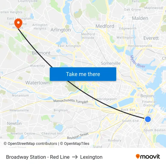 Broadway Station - Red Line to Lexington map