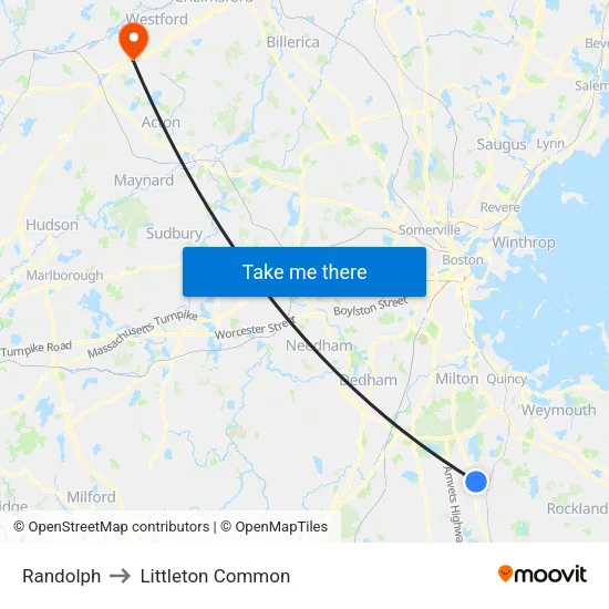 Randolph to Littleton Common map