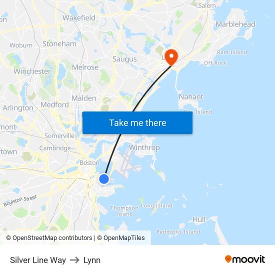 Silver Line Way to Lynn map