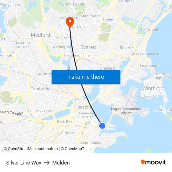 Silver Line Way to Malden map