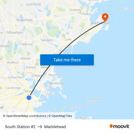 South Station #2 to Marblehead map