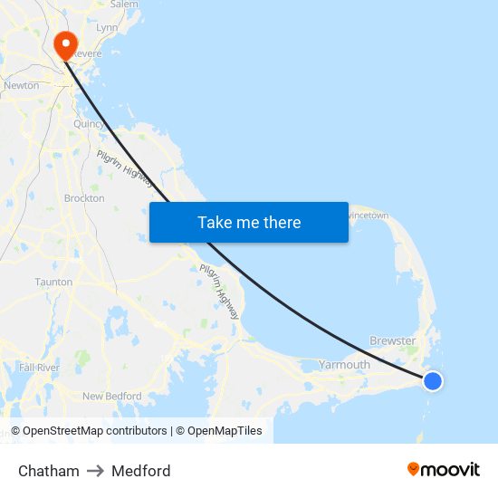 Chatham to Medford map