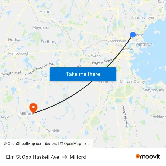 Elm St Opp Haskell Ave to Milford map