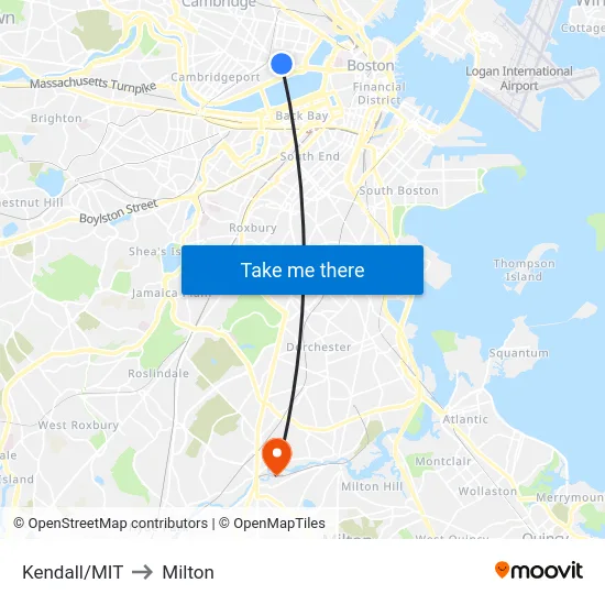 Kendall/MIT to Milton map