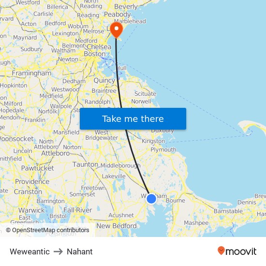 Weweantic to Nahant map