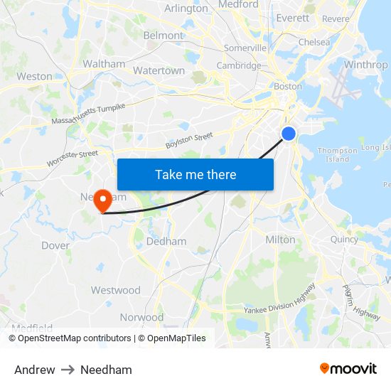 Andrew to Needham map