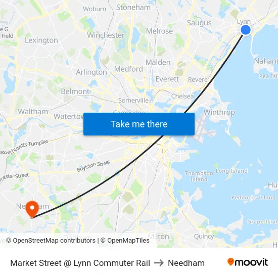 Market Street @ Lynn Commuter Rail to Needham map