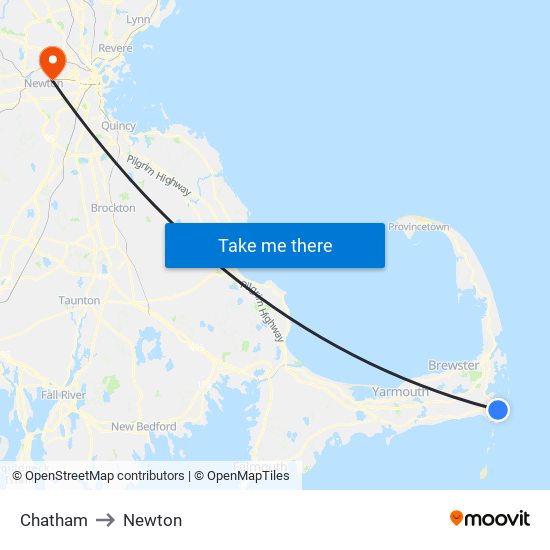 Chatham to Newton map