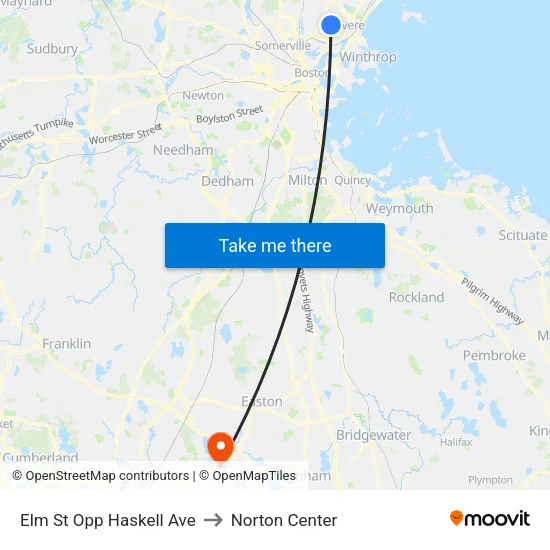 Elm St Opp Haskell Ave to Norton Center map