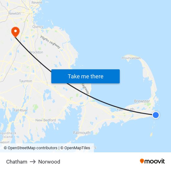 Chatham to Norwood map