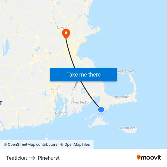 Teaticket to Pinehurst map