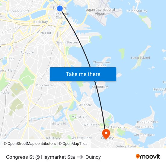 Congress St @ Haymarket Sta to Quincy map