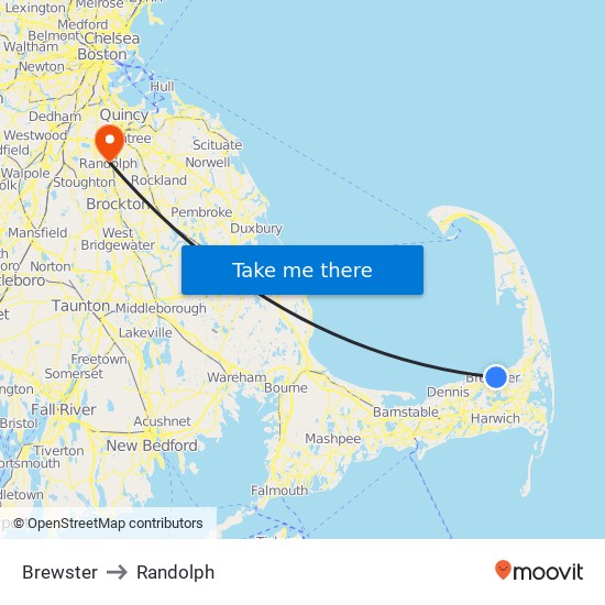 Brewster to Randolph map