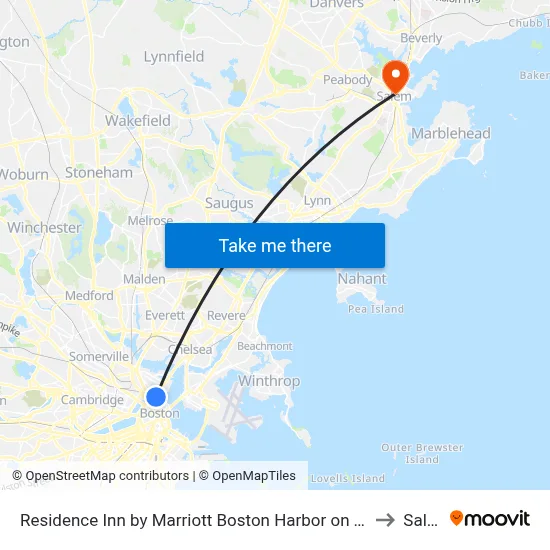 Residence Inn by Marriott Boston Harbor on Tudor Wharf to Salem map